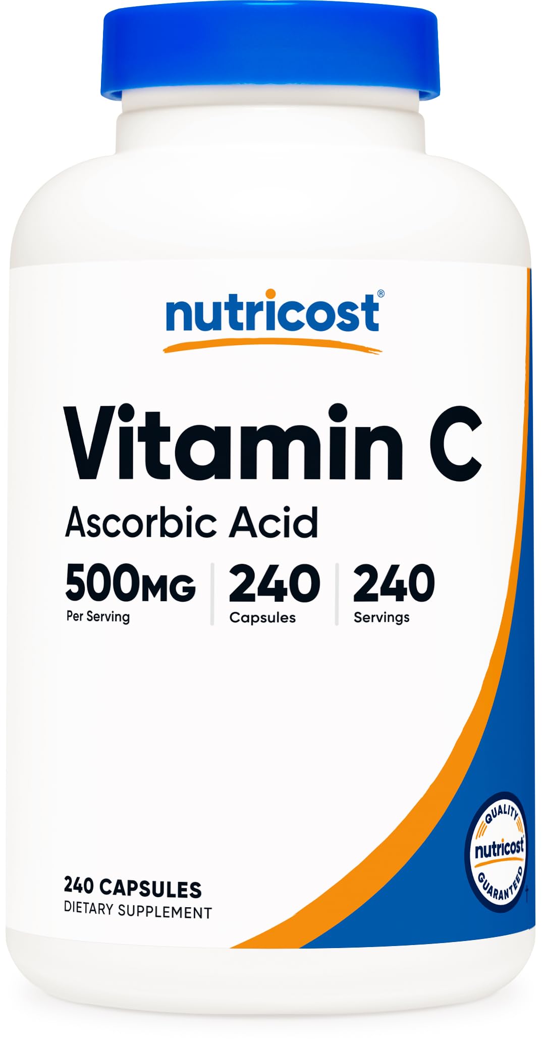 Nutricost Vitamin C 500mg bottle with 240 capsules label