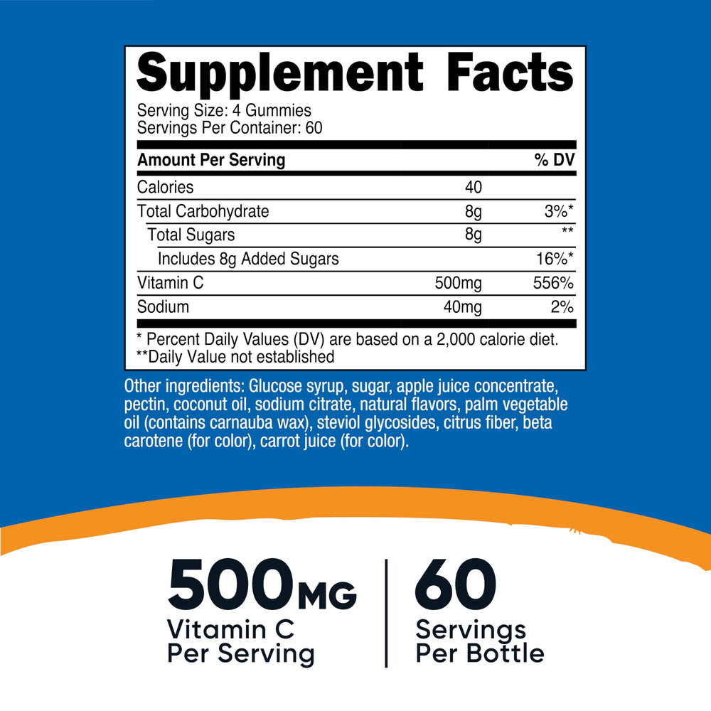 Close-up of Nutricost Vitamin C Gummies 500mg