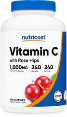 Nutricost Vitamin C with Rose Hips 1025mg bottle front label