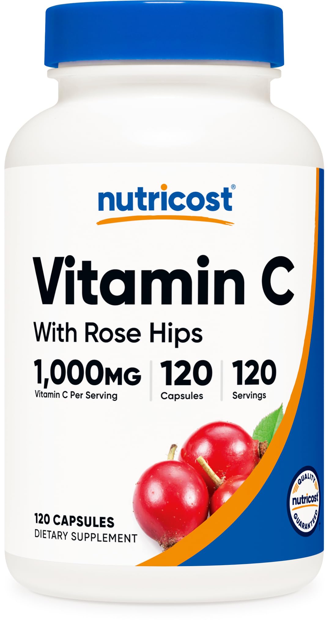 Nutricost Vitamin C with Rose Hips bottle for daily immune support.