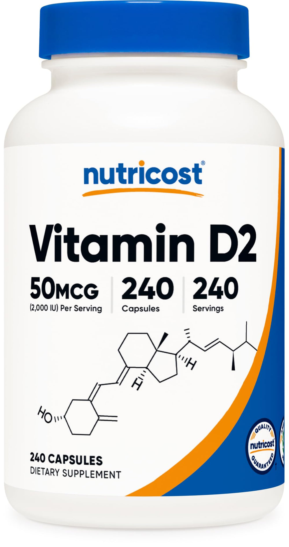 Nutricost Vitamin D2 2000 IU bottle label