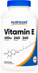 Nutricost Vitamin E 400 IU bottle - 240 softgel capsules