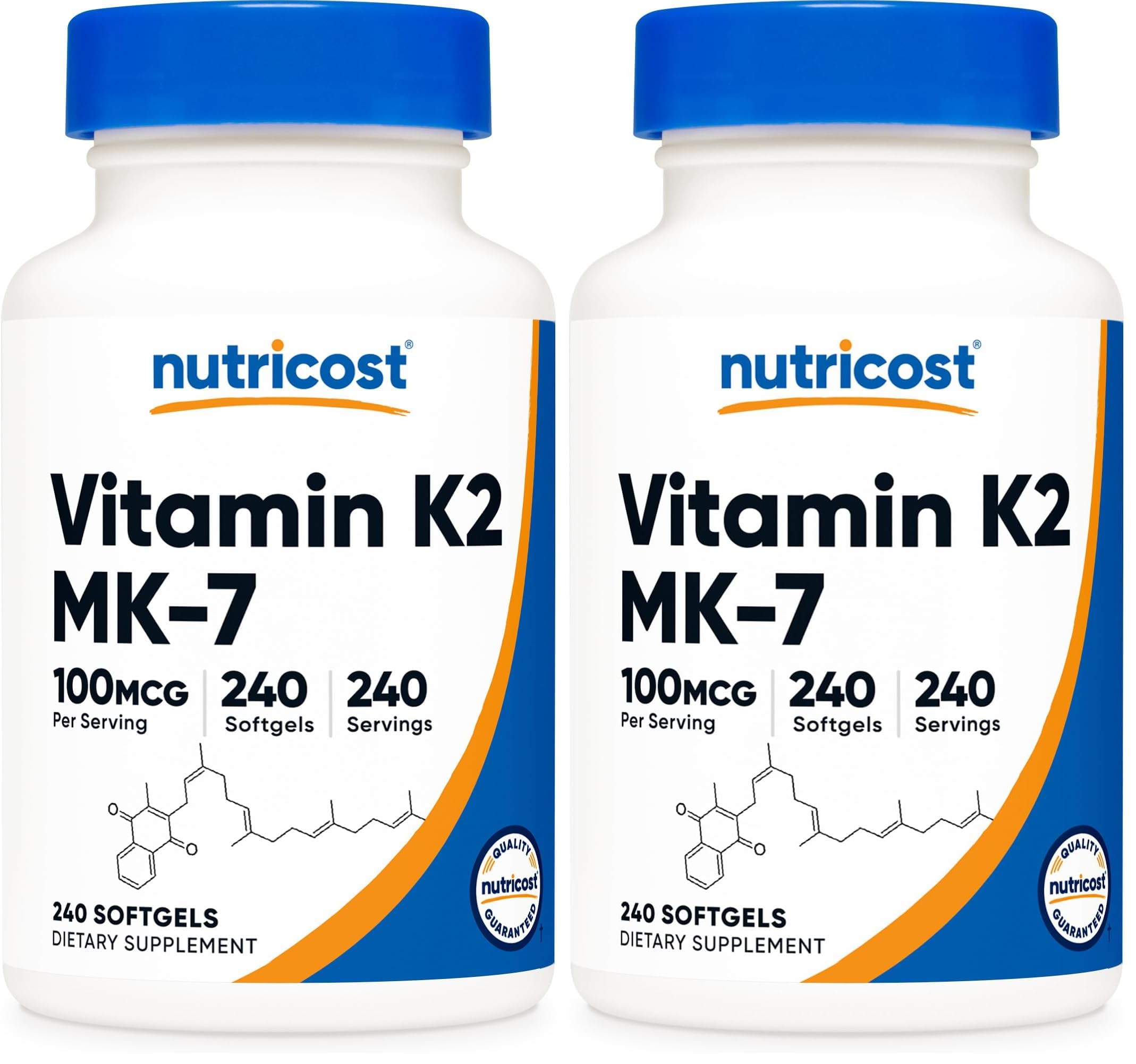 Nutricost Vitamin K2 MK-7 100 mcg bottle front view