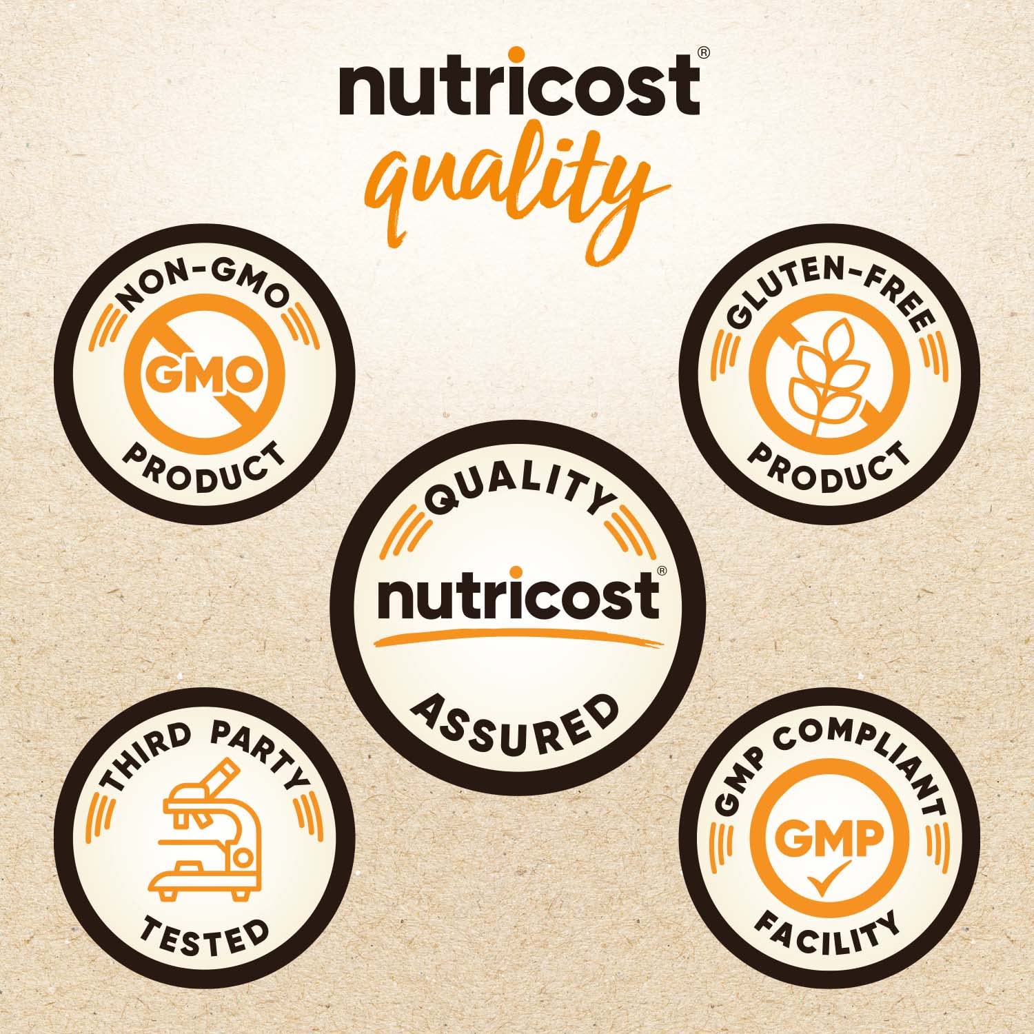 Nutricost gluten-free label on whey protein concentrate for gluten-free diets.