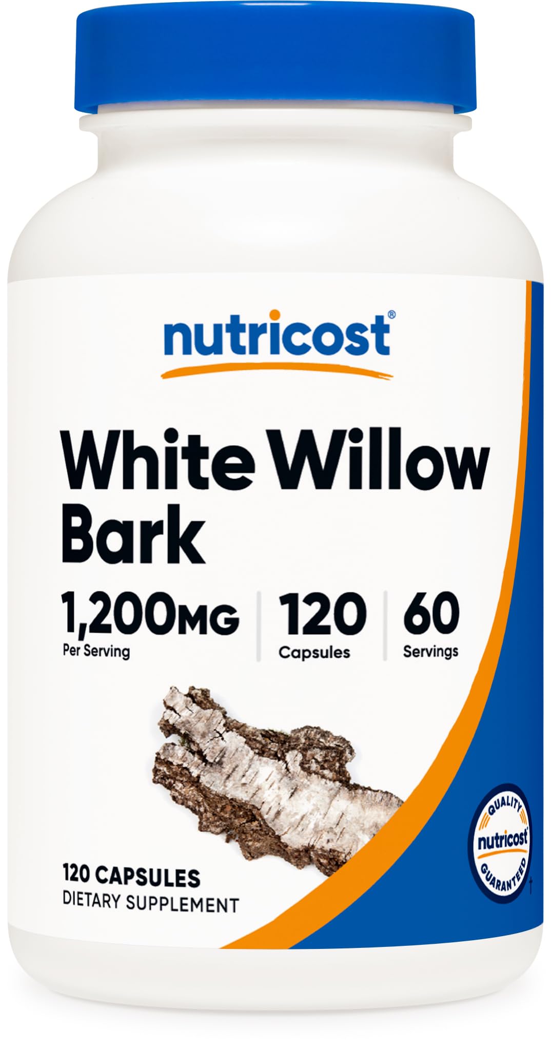 Nutricost White Willow Bark Capsules bottle and label
