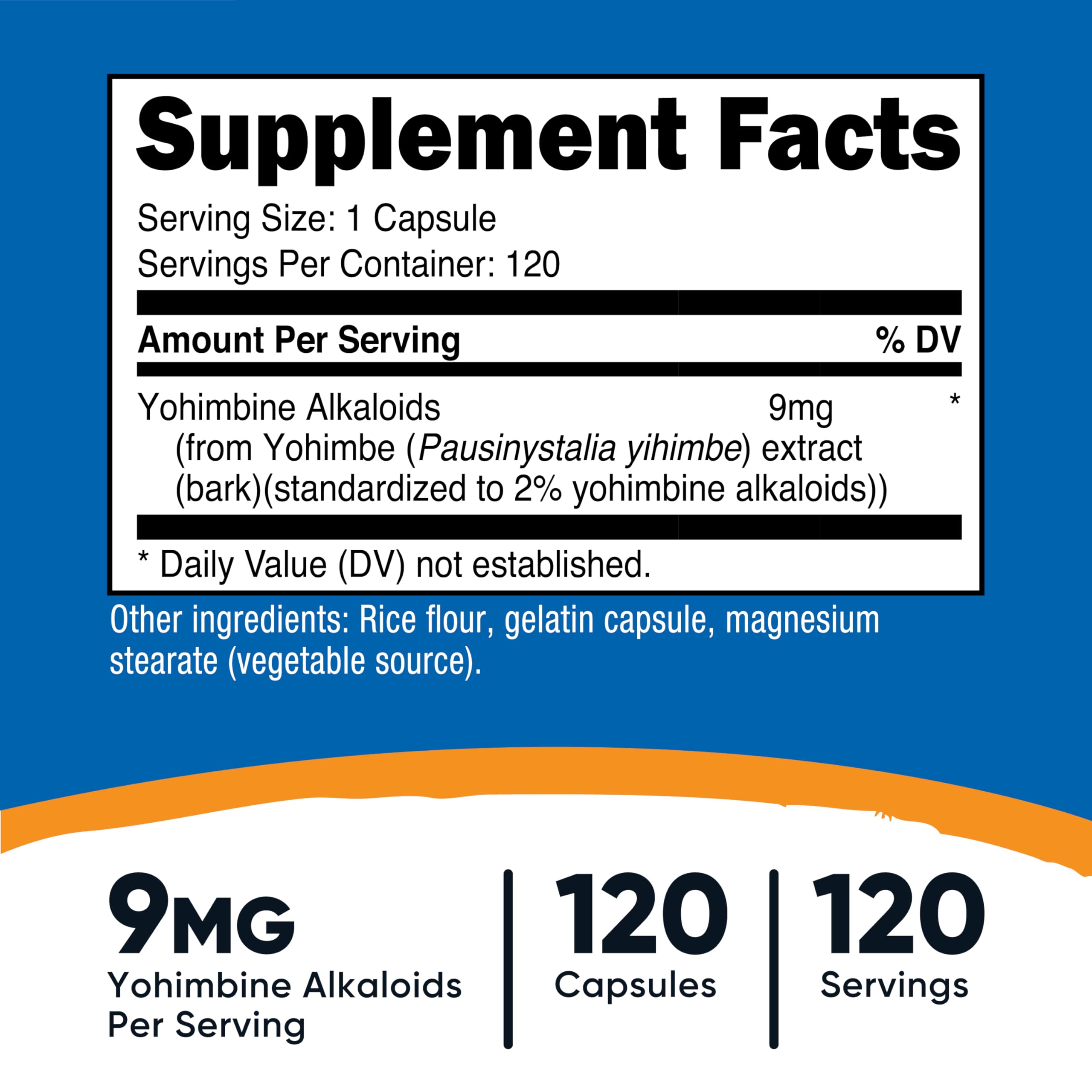 Close-up of Nutricost Yohimbe Bark Extract capsule