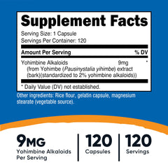 Close-up of Nutricost Yohimbe Bark Extract capsule