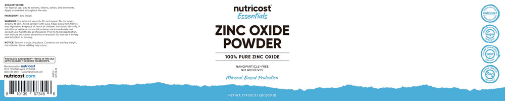 Close-up texture of white zinc oxide powder