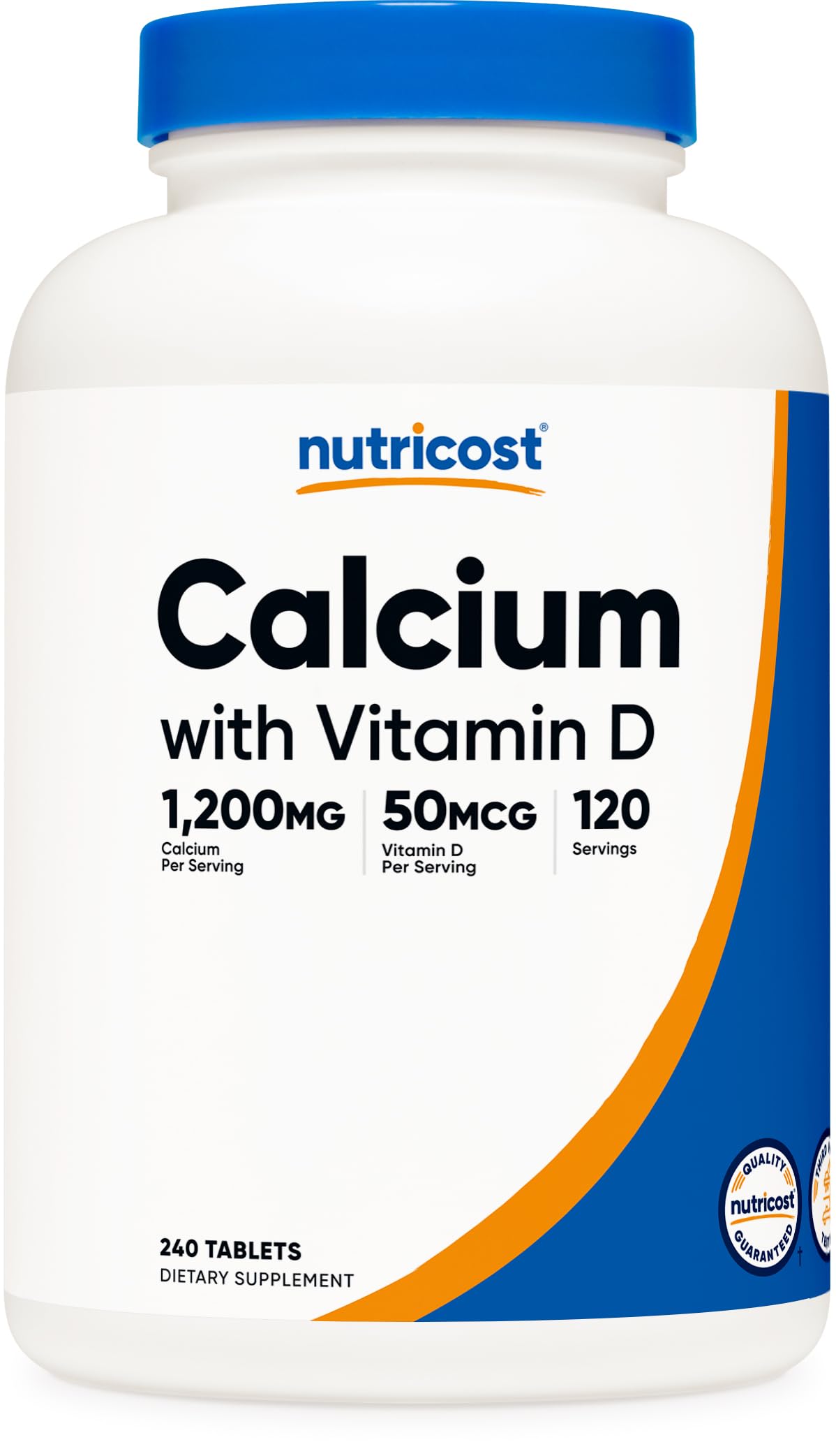 Nutricost Calcium with Vitamin D bottle front view
