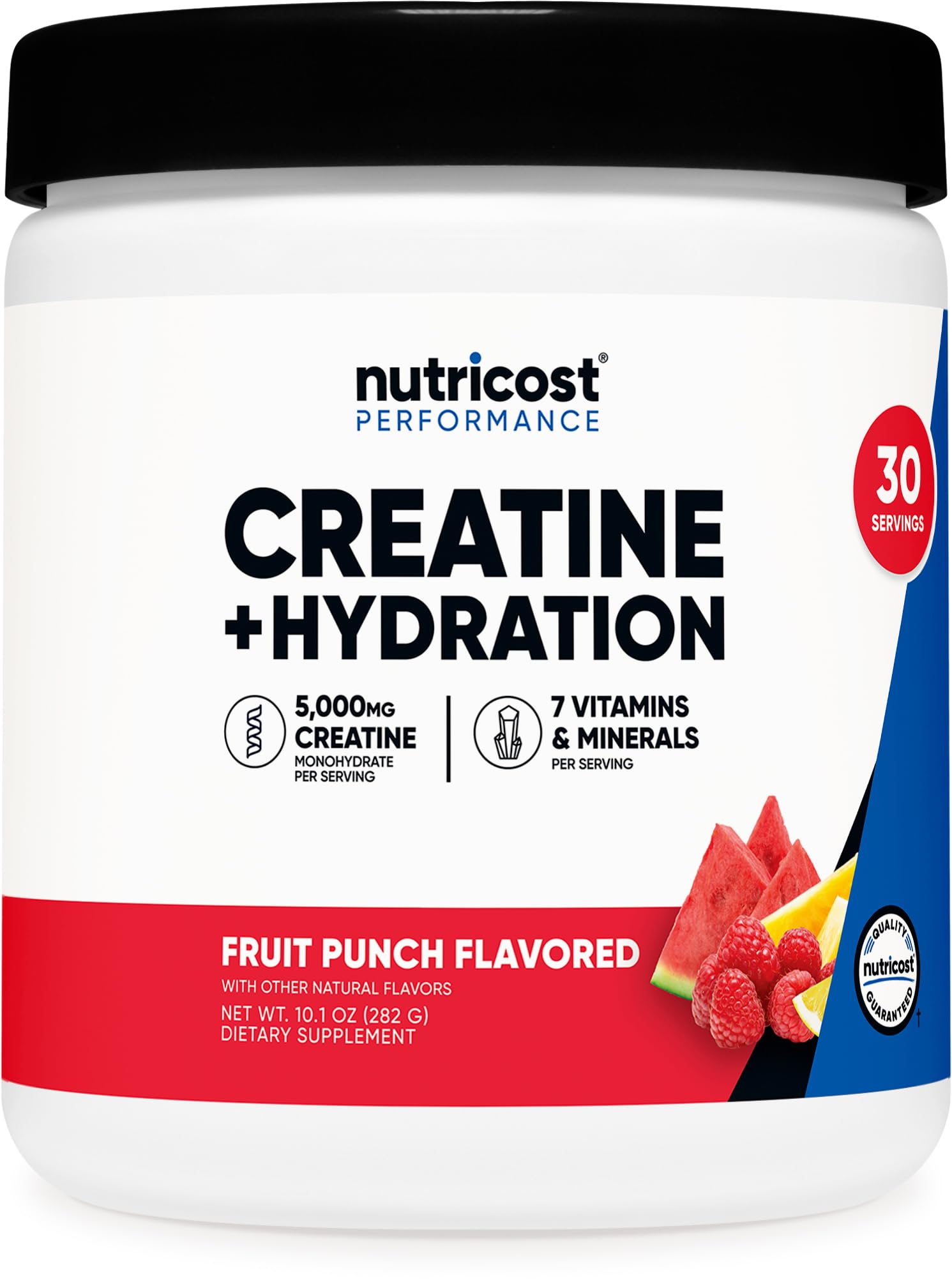 Nutricost Creatine Monohydrate Fruit Punch 30 Servings bottle front