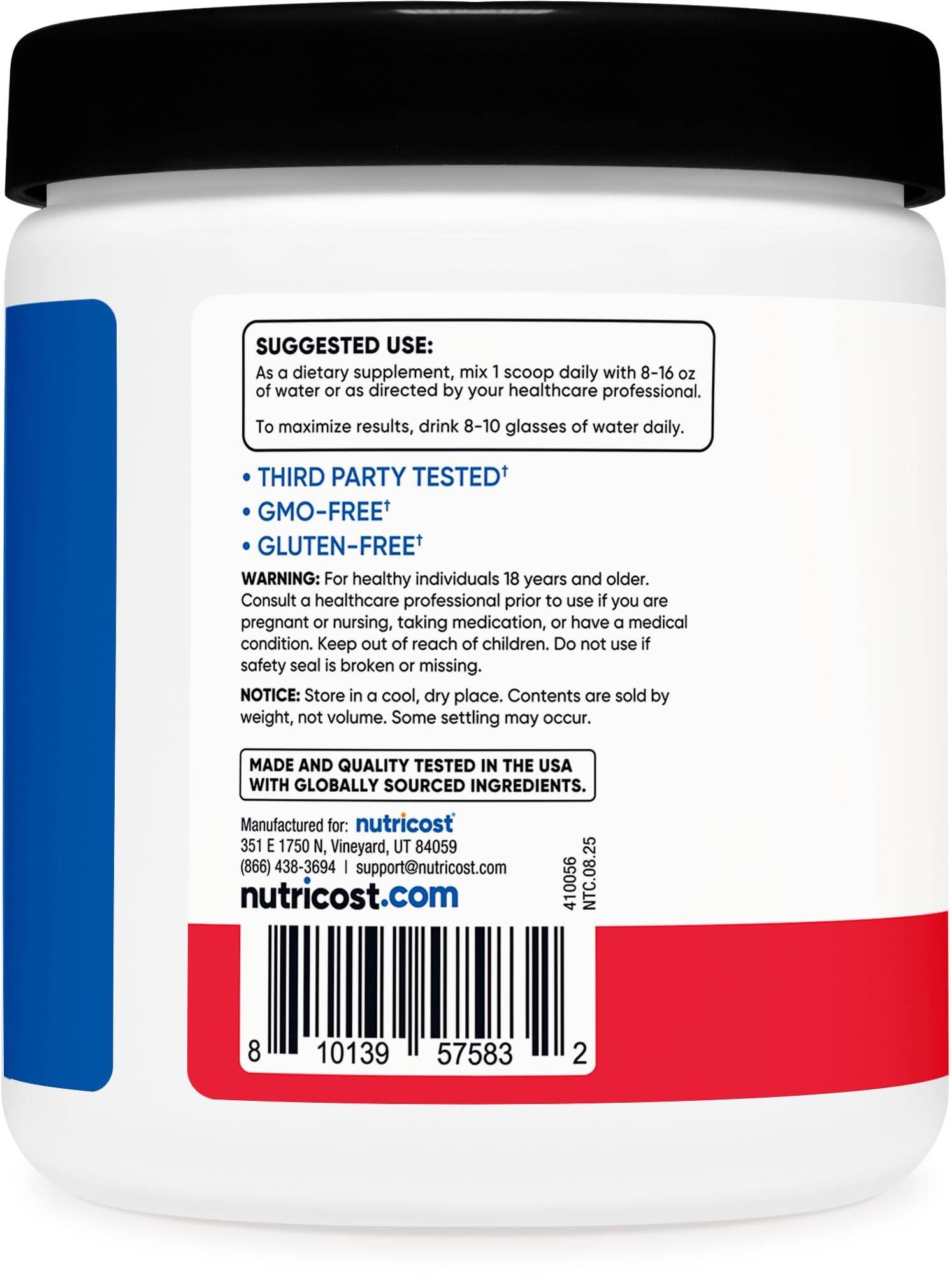 Serving scoop with Nutricost Creatine Monohydrate powder