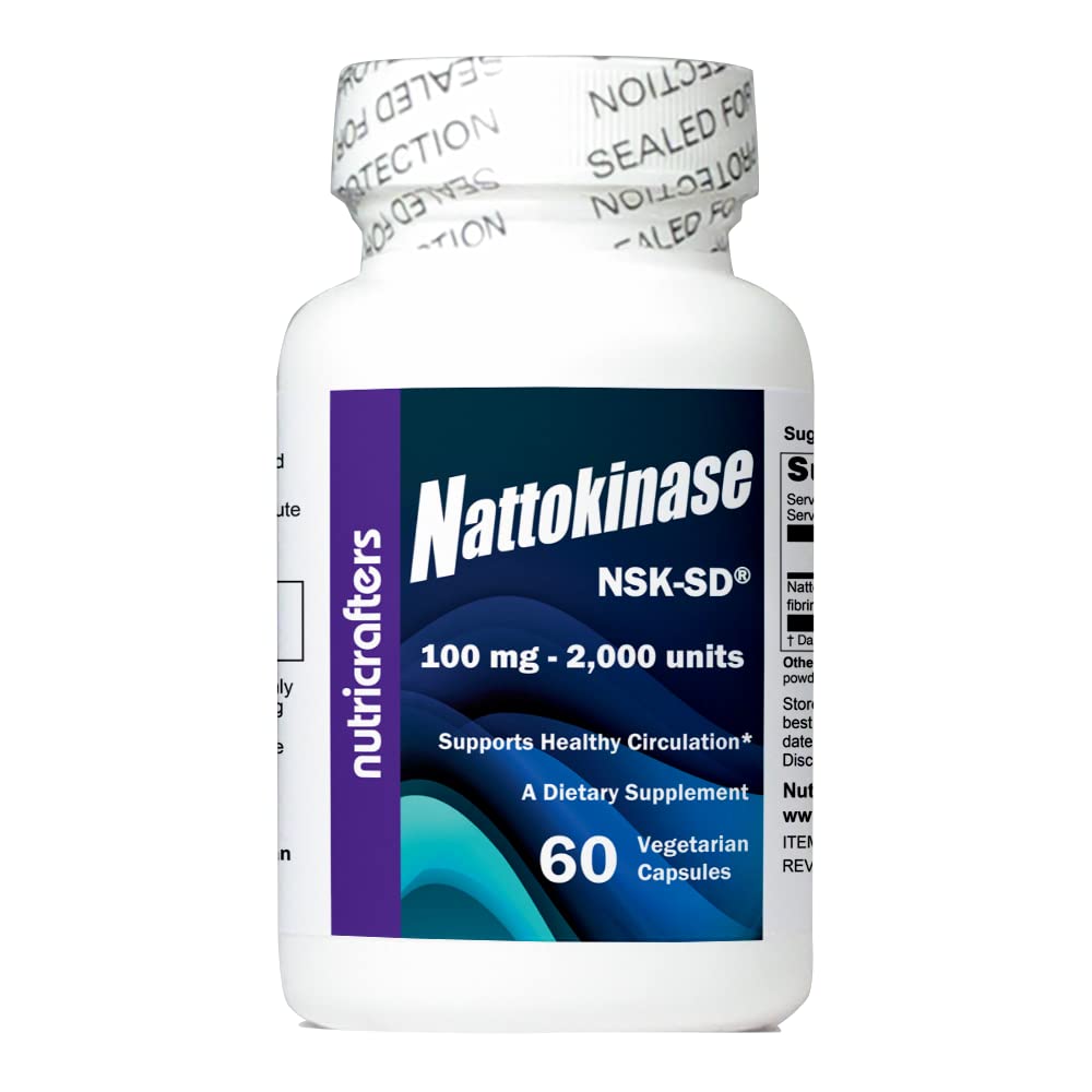 Main product image showing NutriCrafters nattokinase NSK-SD 2000u 60 capsules