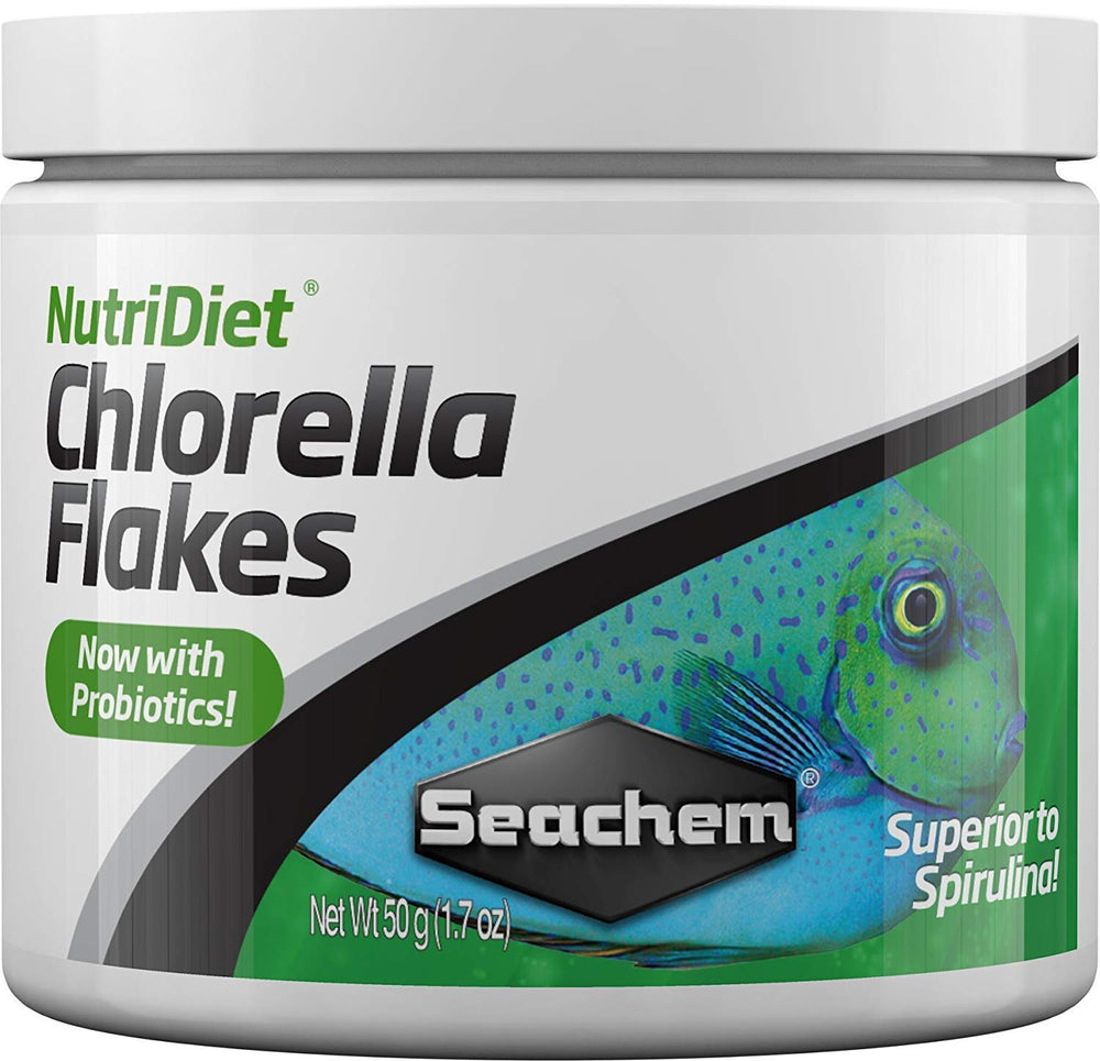 Seachem NutriDiet Chlorella Flakes with Probiotics 50g - front view