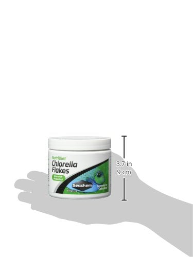 NutriDiet Chlorella Flakes 50g - flakes and packaging close-up