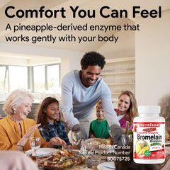 Nutrition label close-up for Bromelain ingredients