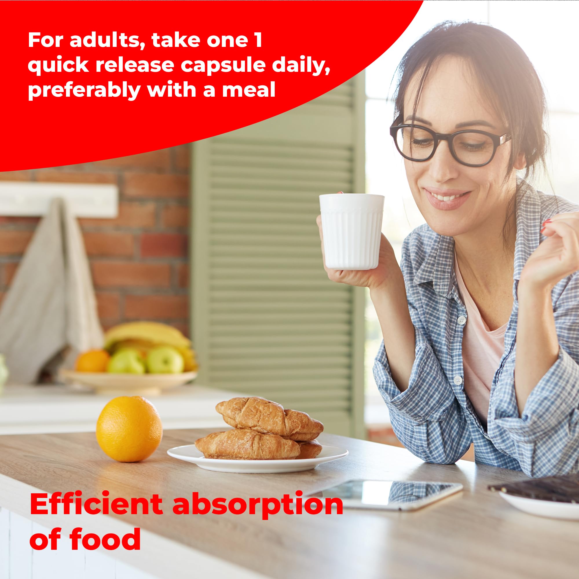 Nutrient absorption graphic on bottle label