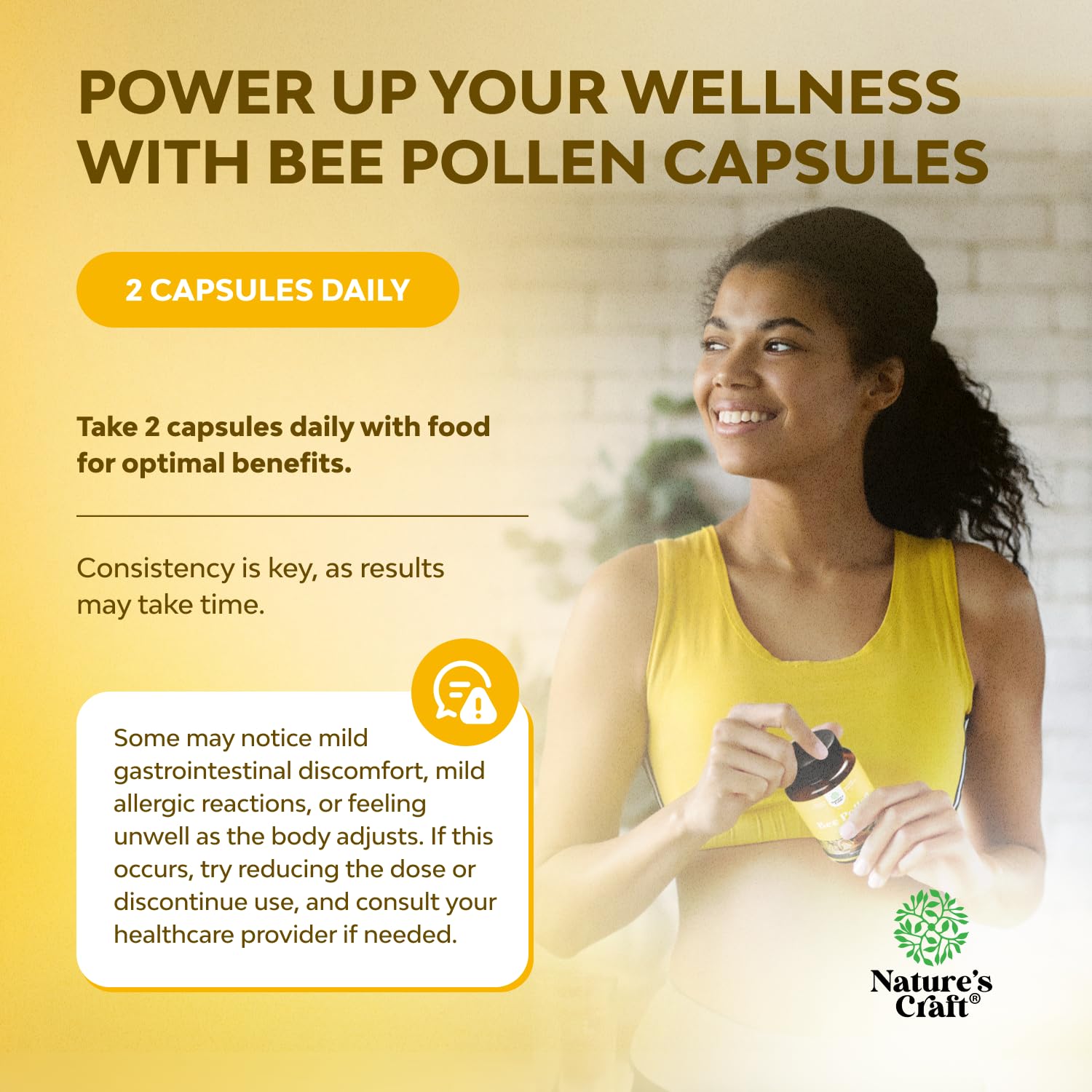 Powdered bee pollen nutrients in a scoop