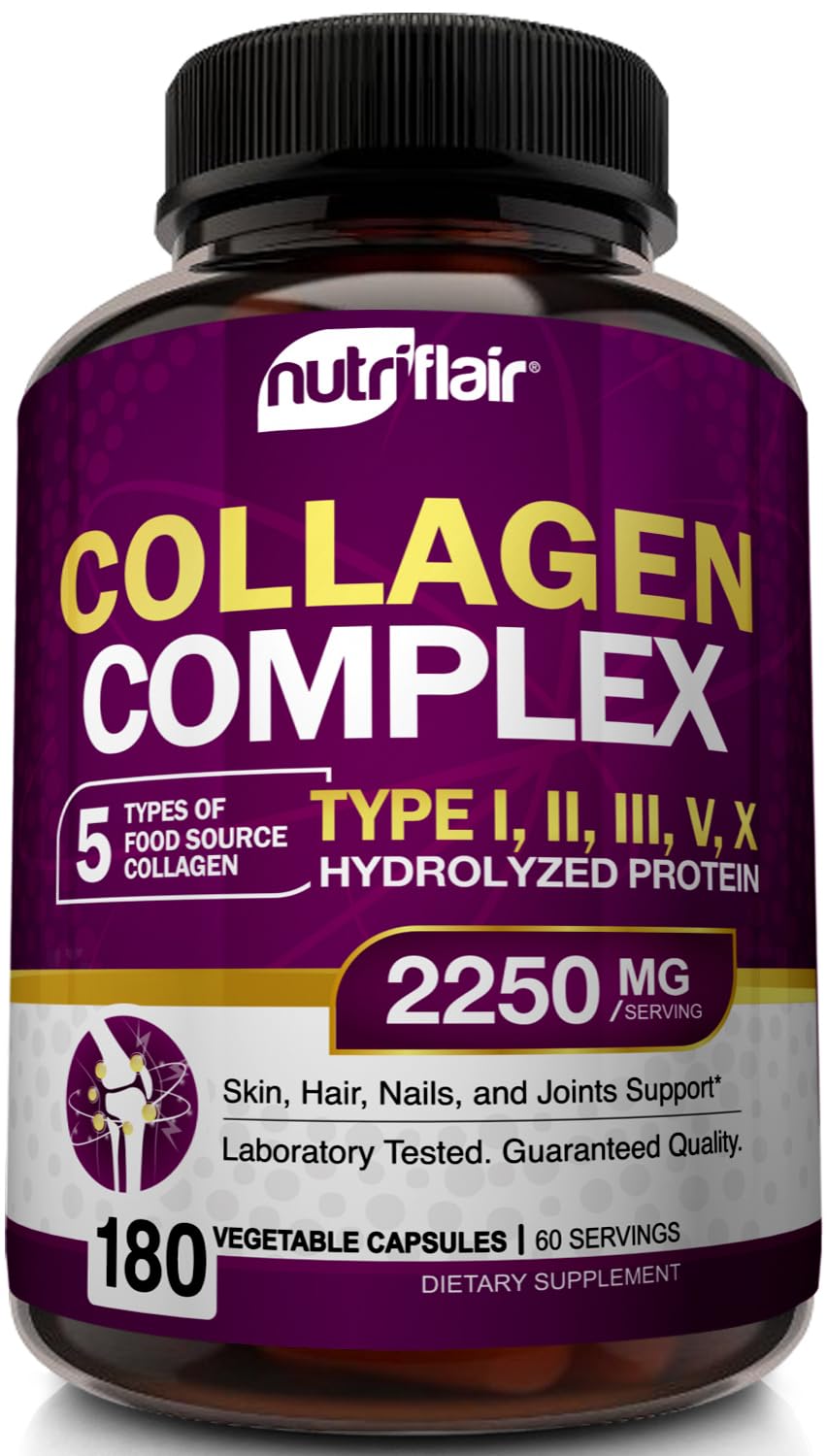 Front view of NutriFlair Multi Collagen 2250mg bottle