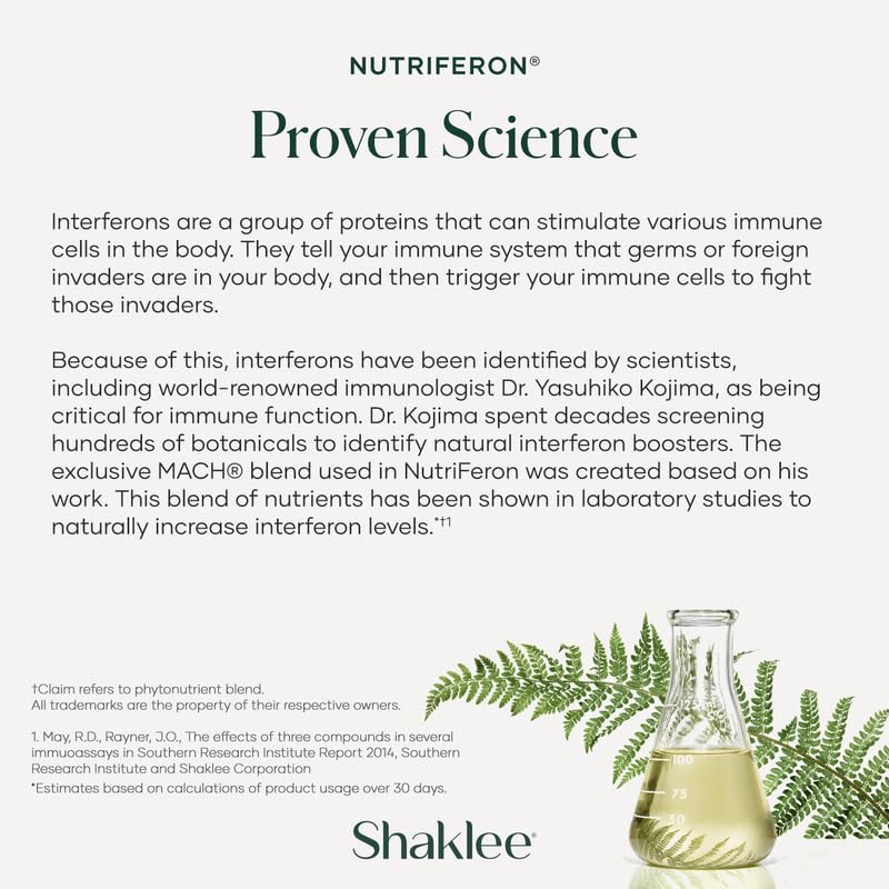 Two NutriFeron caplets showing daily dosage