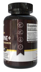 Two capsules serving showing 1200mg Berberine HCl (97%) and 200mg Cinnamon