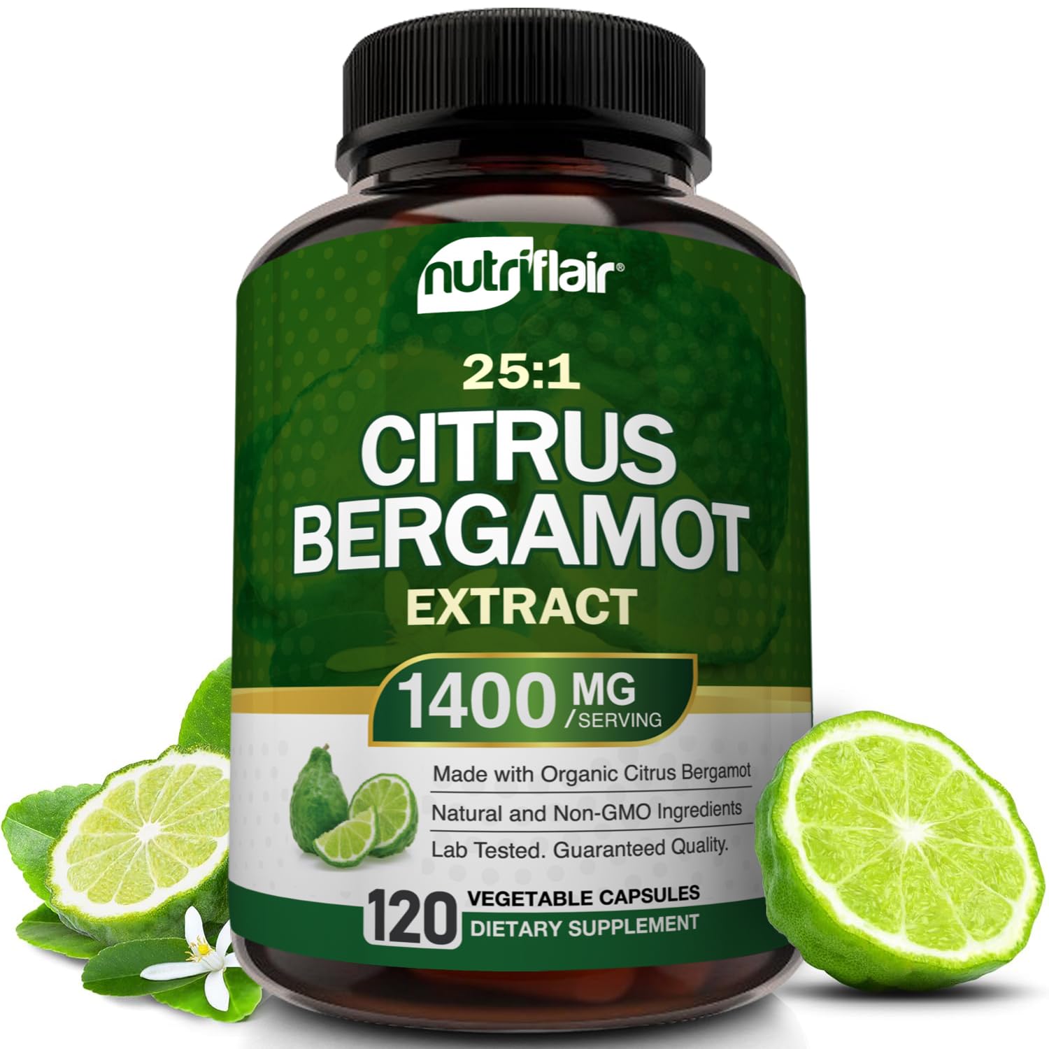 NutriFlair Citrus Bergamot 1400mg bottle with 120 capsules