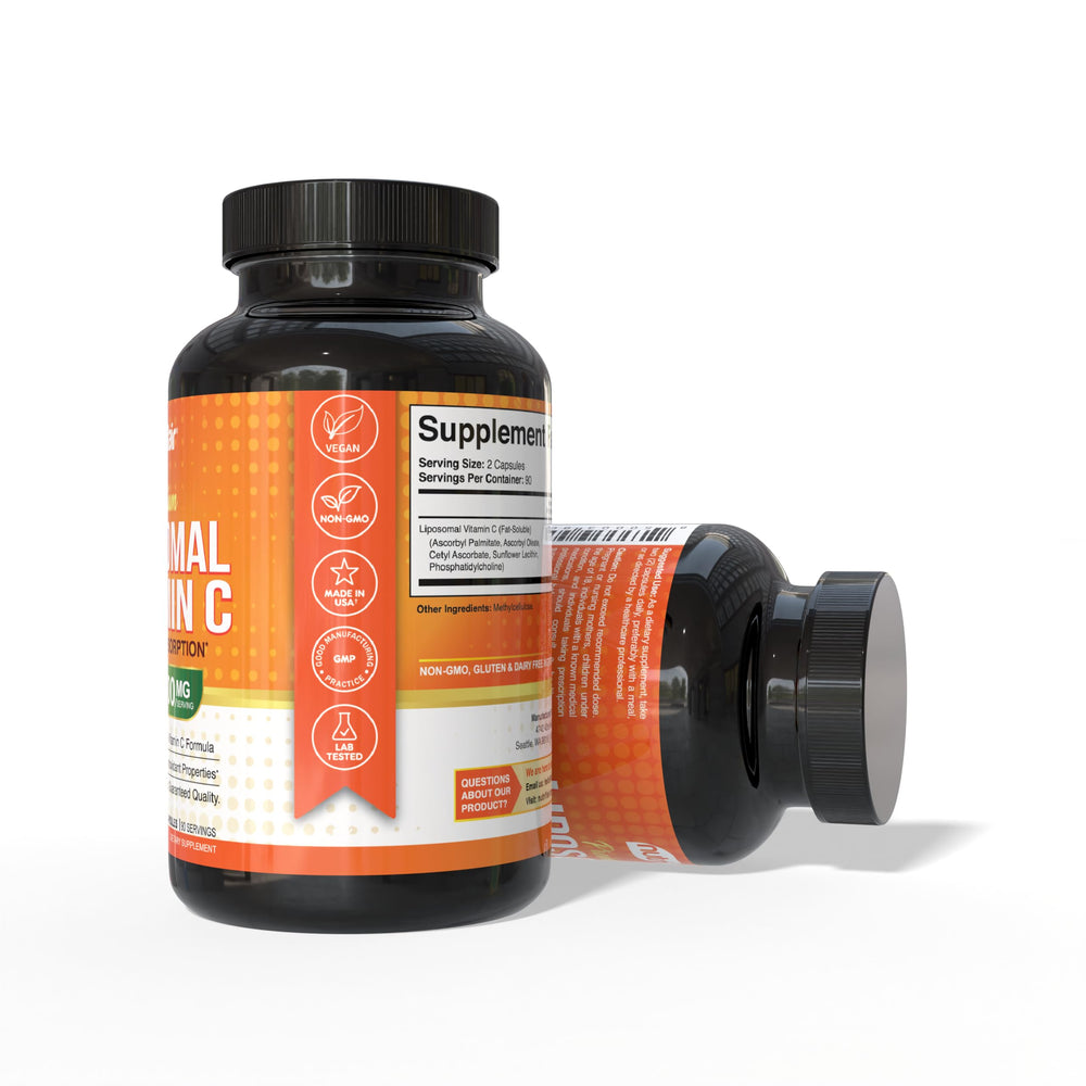 NutriFlair Liposomal Vitamin C bottle with daily wellness theme