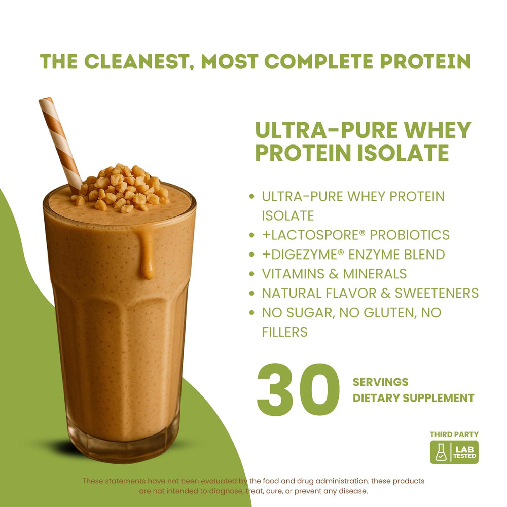 Close-up of Nutrigenius+ Whey Protein Isolate 24g per serving
