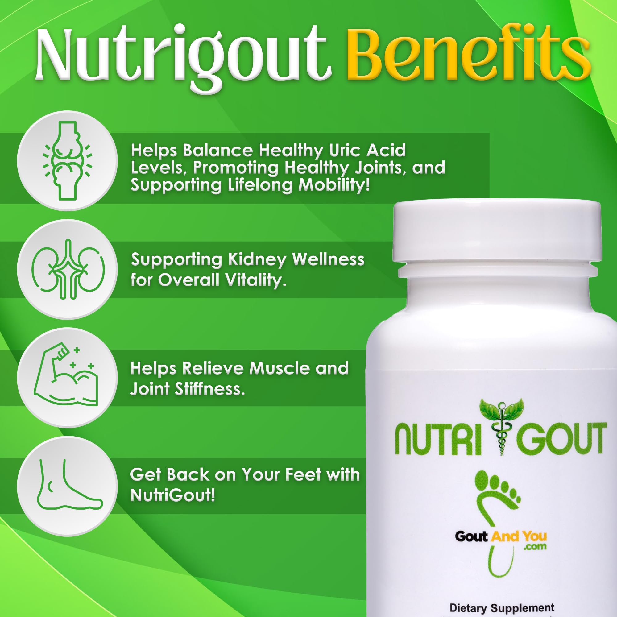 Close-up of NutriGout 500 mg vegetarian capsules