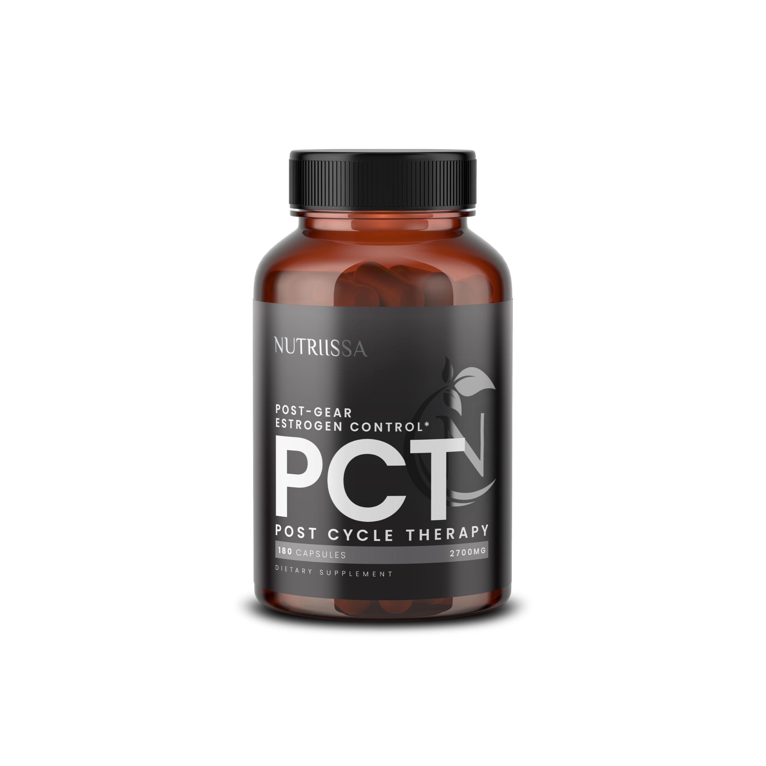 Nutriissa PCT bottle front showing premium testosterone support formula