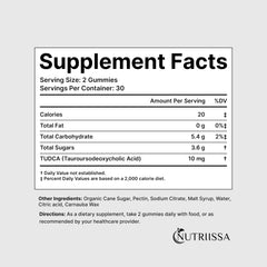 Ingredients list for Nutriissa TUDCA Gummies