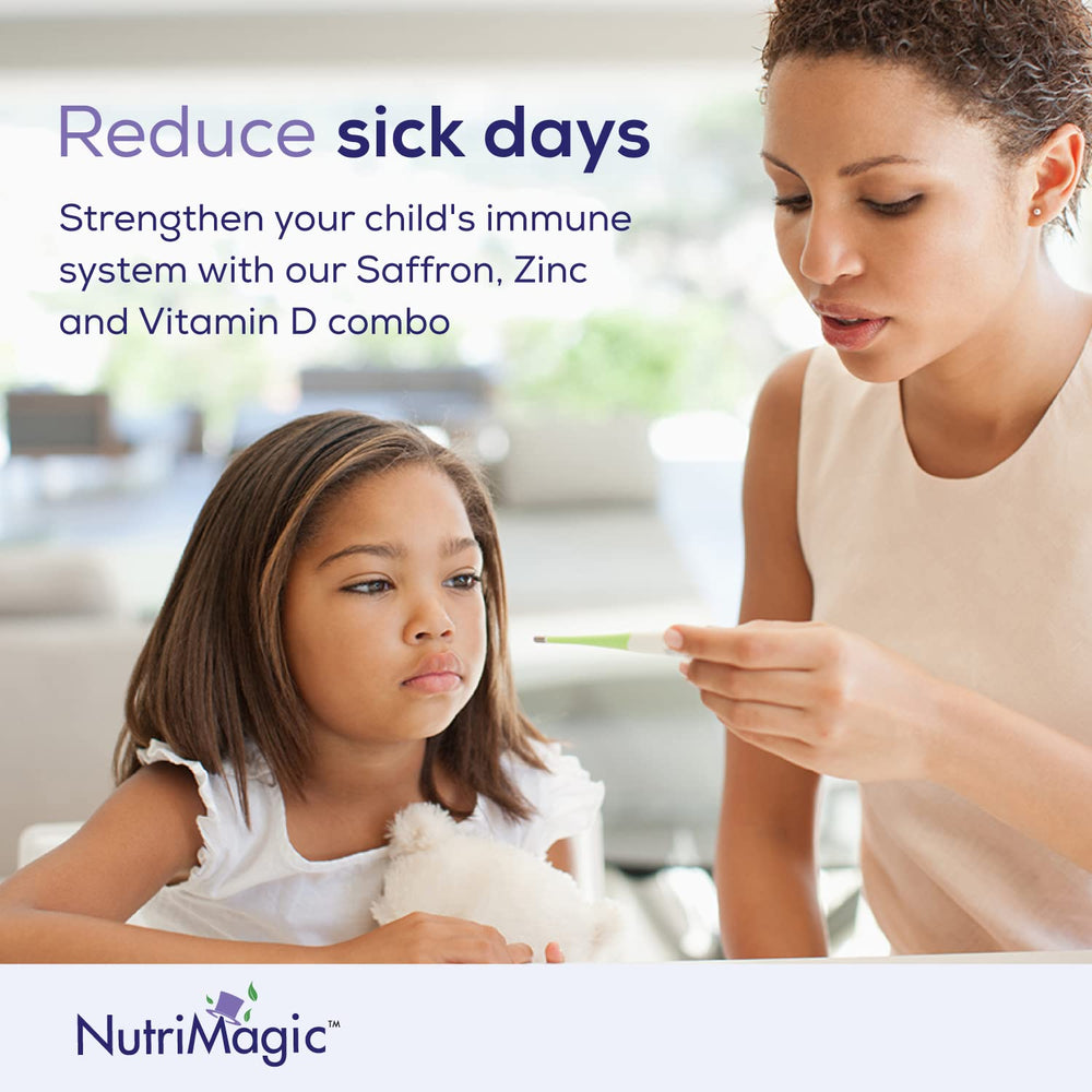 Vitamin D3, B6, B12 and Zinc icons on label