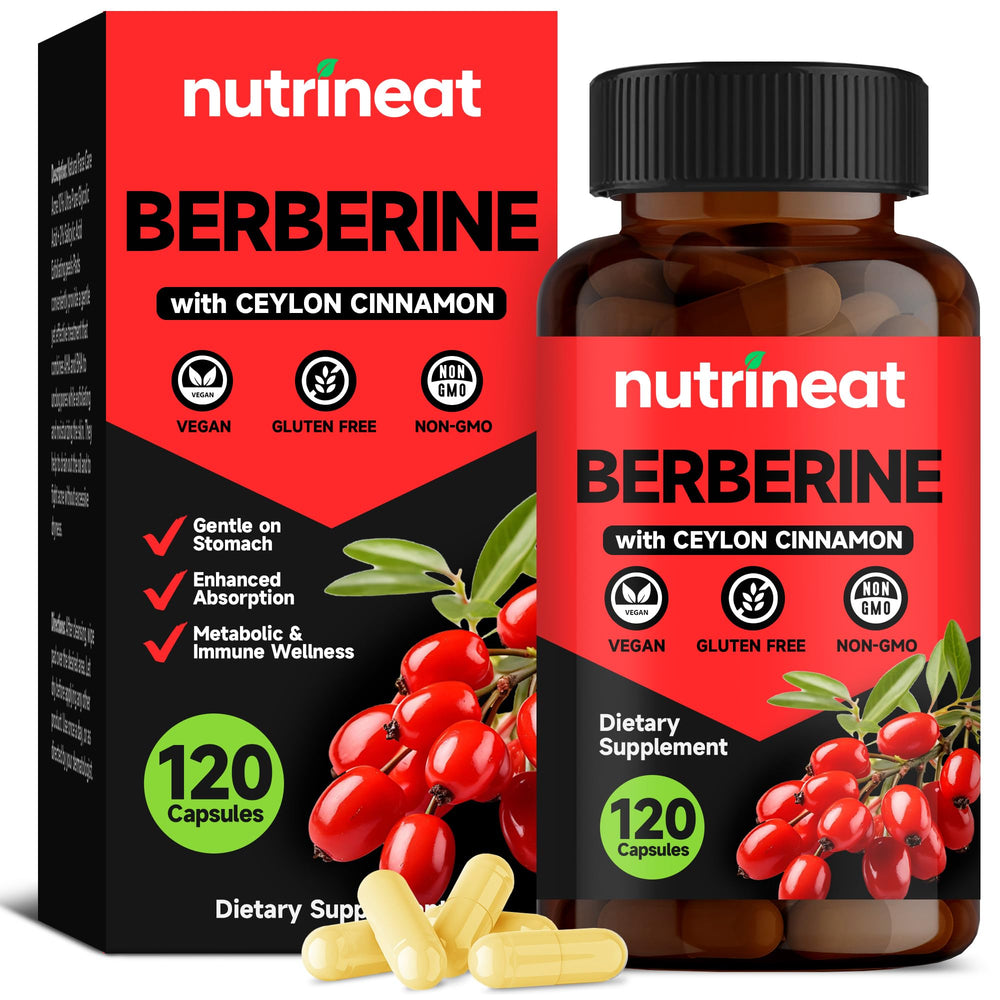 NutriNeat Berberine HCL supplement bottle with 120 capsules