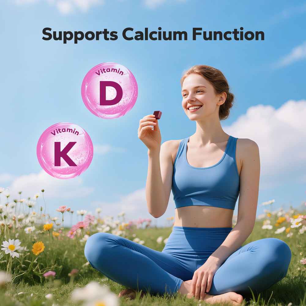 Calcium citrate chews with vitamin D and K on label