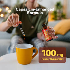 Ingredients display: cayenne pepper, hawthorn berry, turmeric