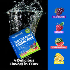 NutriNeat electrolytes lemon packet stirred in bottle for crisp electrolyte boost.