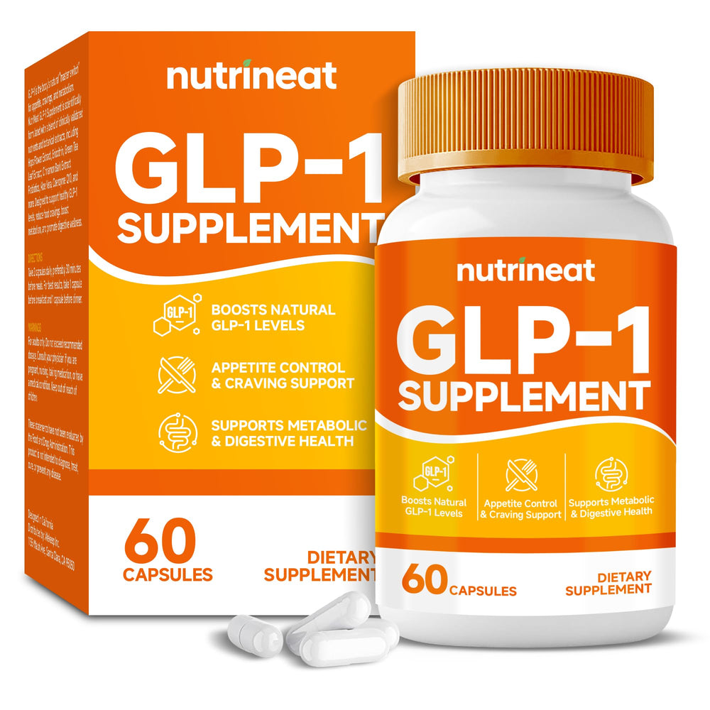 NutriNeat GLP-1 supplement bottle label visible