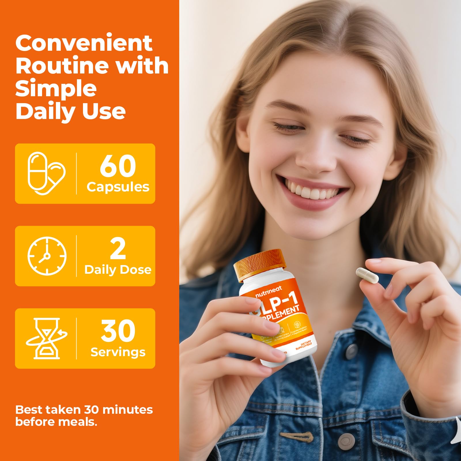 Travel-friendly NutriNeat GLP-1 bottle