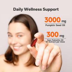 Close-up of pumpkin seed oil softgel capsules