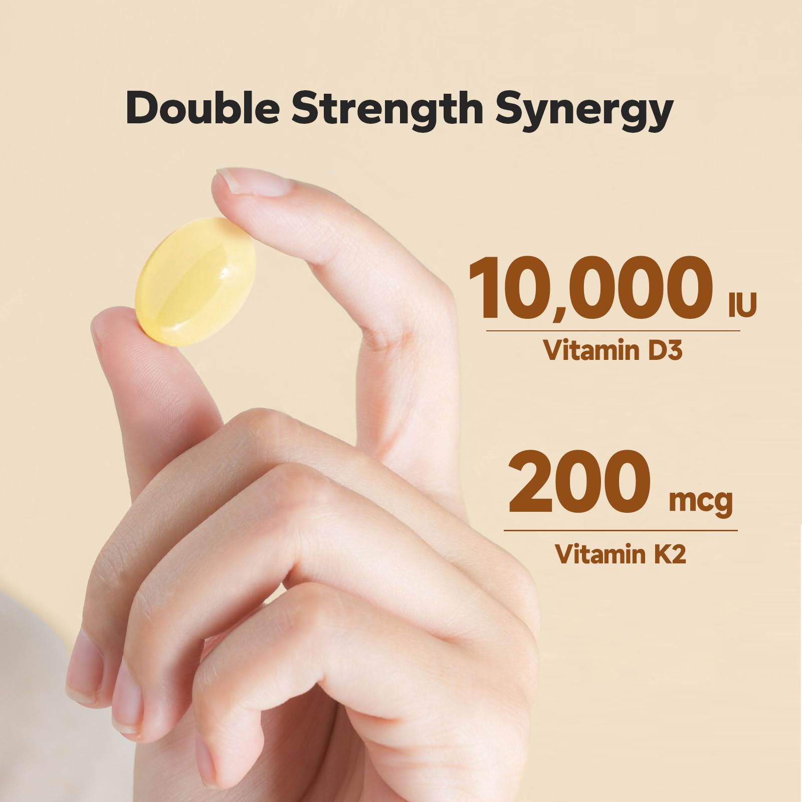 Close-up of NutriNeat Vitamin D3 K2 supplement bottle