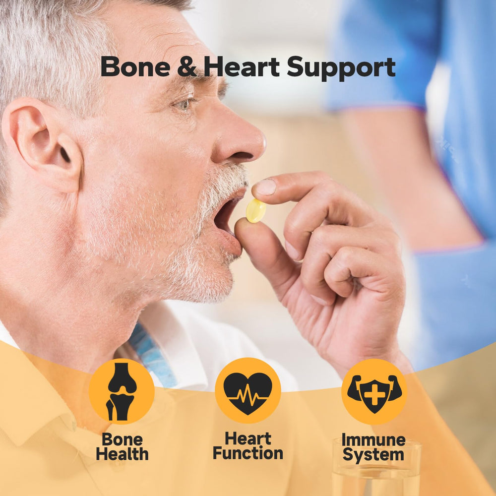 Visual showing 10,000 IU D3 and 200 mcg MK7 per softgel