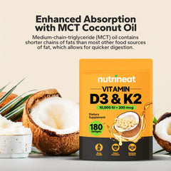 Softgel with MCT coconut oil for enhanced absorption