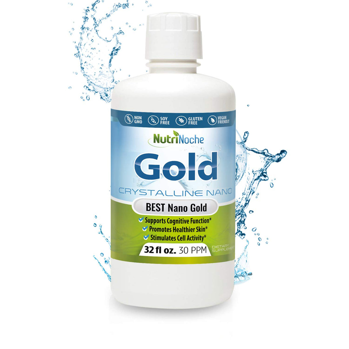 Nutrinoche Colloidal Gold Liquid 32 oz bottle front label