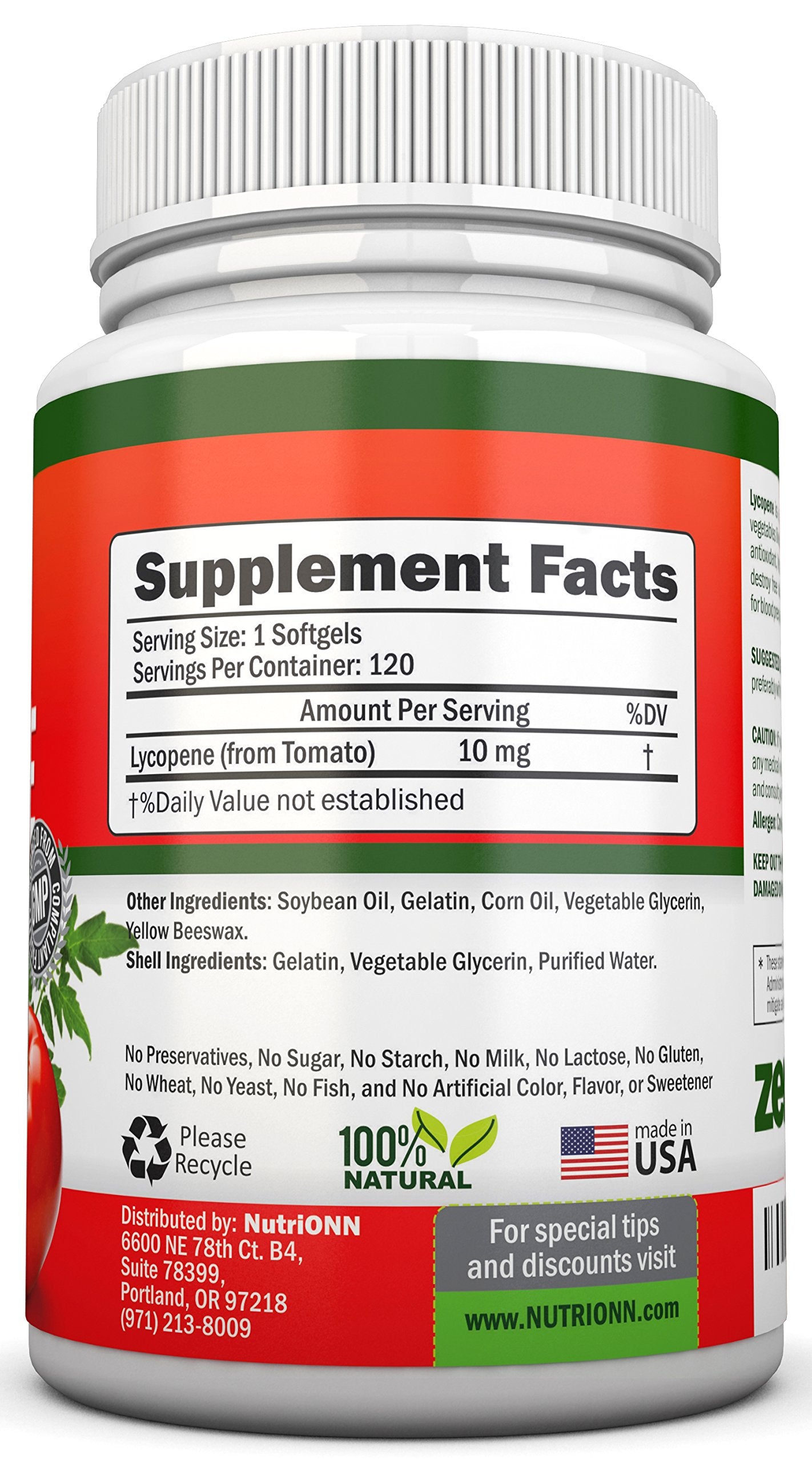 Lycopene 10mg softgels close-up