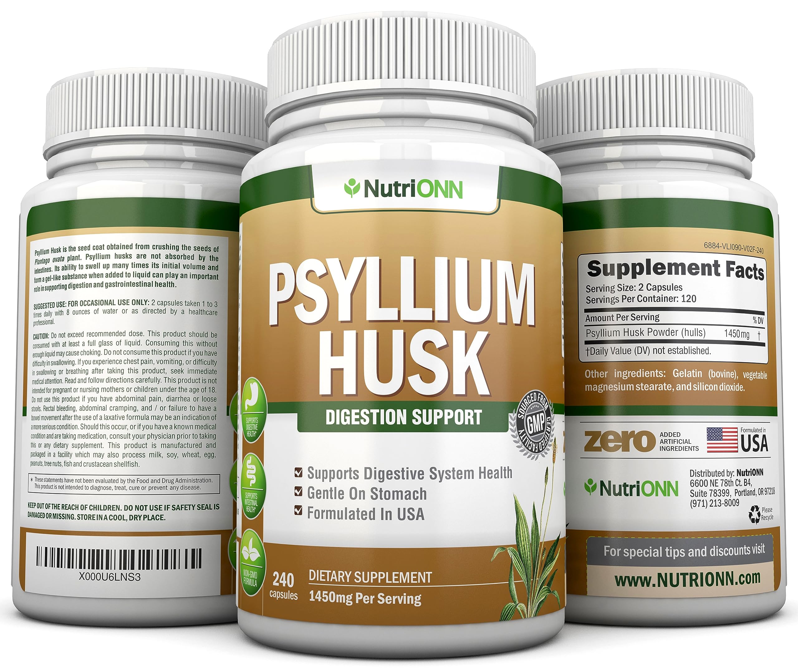 NutriONN Psyllium Husk Capsules packaging