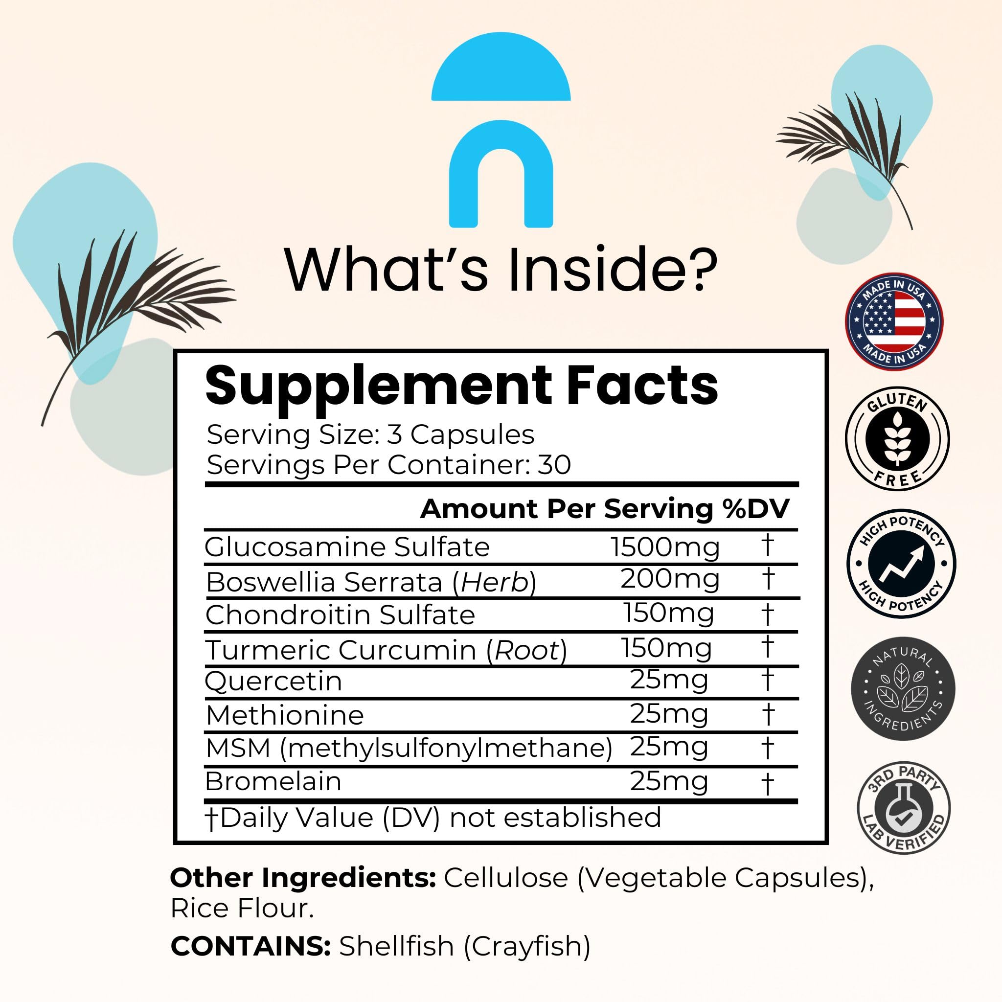 Close up of NutriRise Joint Flex bottle label