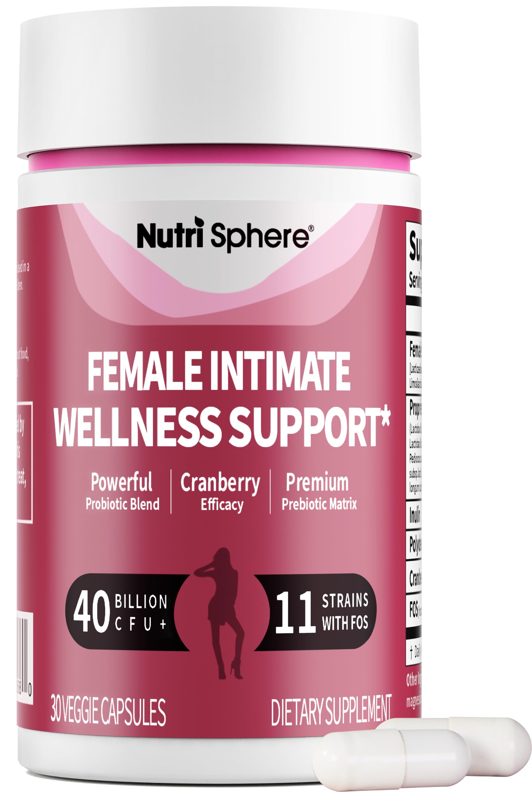 NutriShpere Women’s Probiotics capsules with cranberry and prebiotics