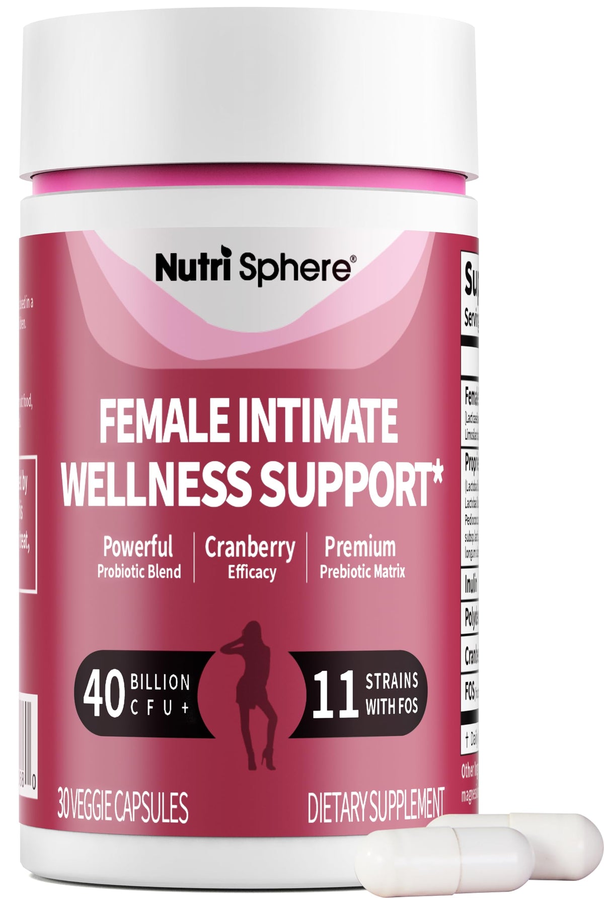 NutriShpere Women’s Probiotics capsules with cranberry and prebiotics