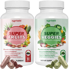 Nutrisold Fruits & Veggies supplement bottle on white background