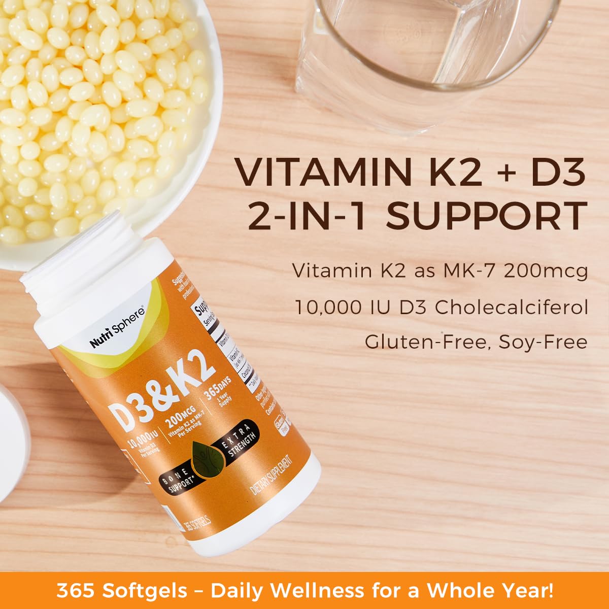 Vegan-friendly Vitamin D3 and K2 MK-7 ingredients
