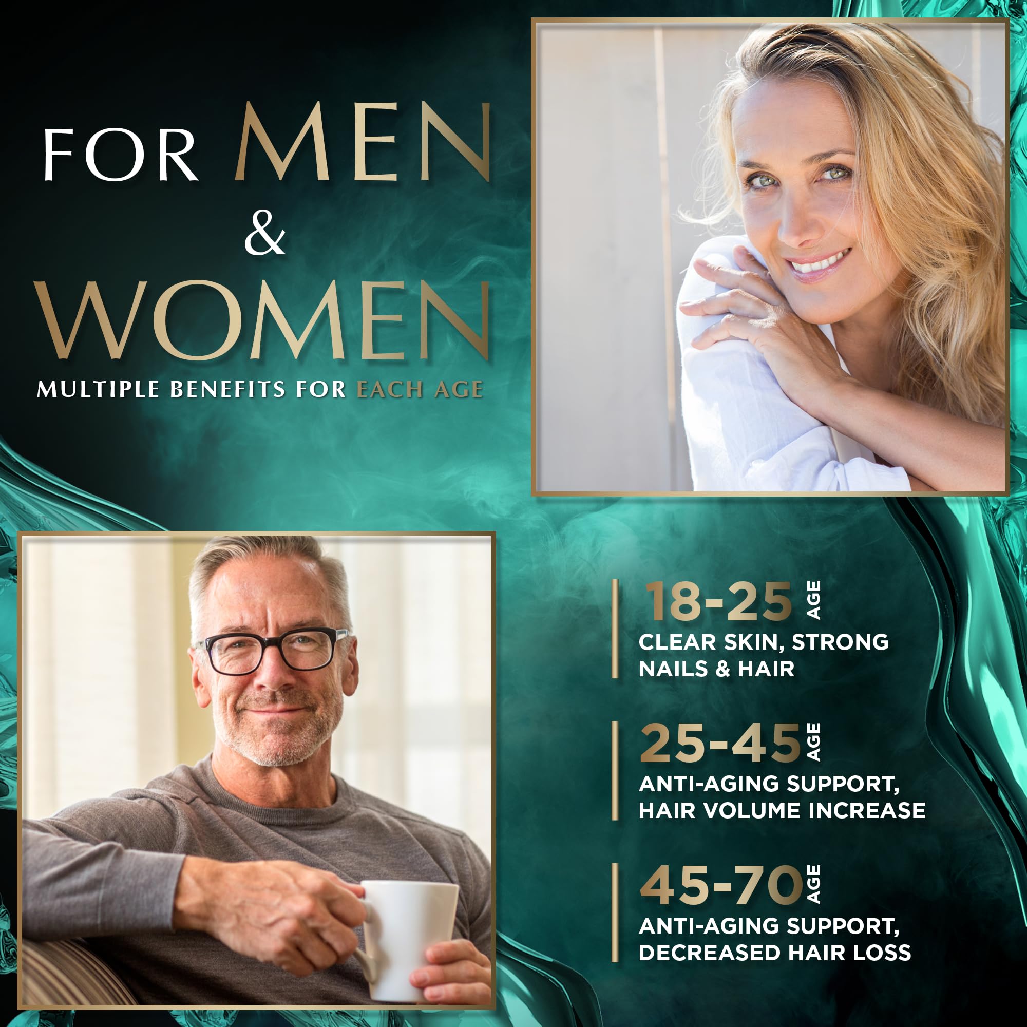 Nutrition facts label for collagen and biotin drops